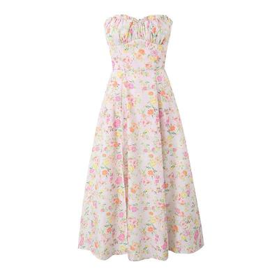 European Sleeveless Strappy Print Dress & Bandeau Set