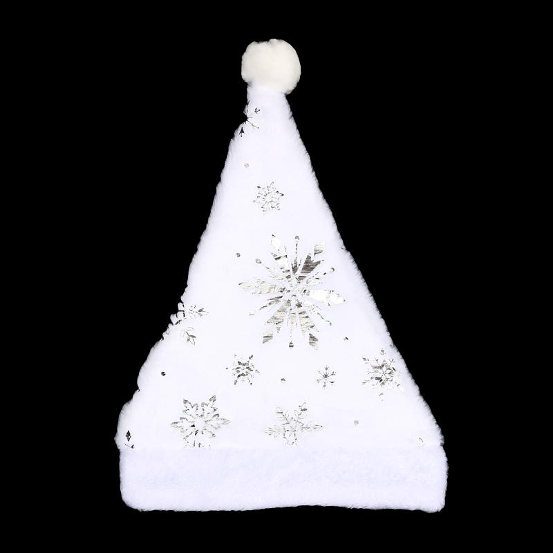 Cute Bronzing Snowflake Imitation Rabbit Fur Christmas Hat Star Plush Hat Adult Children Party Decorations