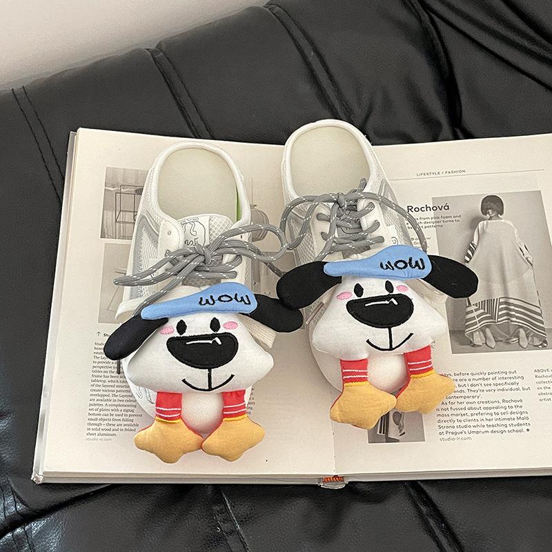 Fashion Retro Doll Accessories Bag Head Half Slippers Women's Summer Design Sense Mesh Casual Versatile Flat Bottom Slippers Tide