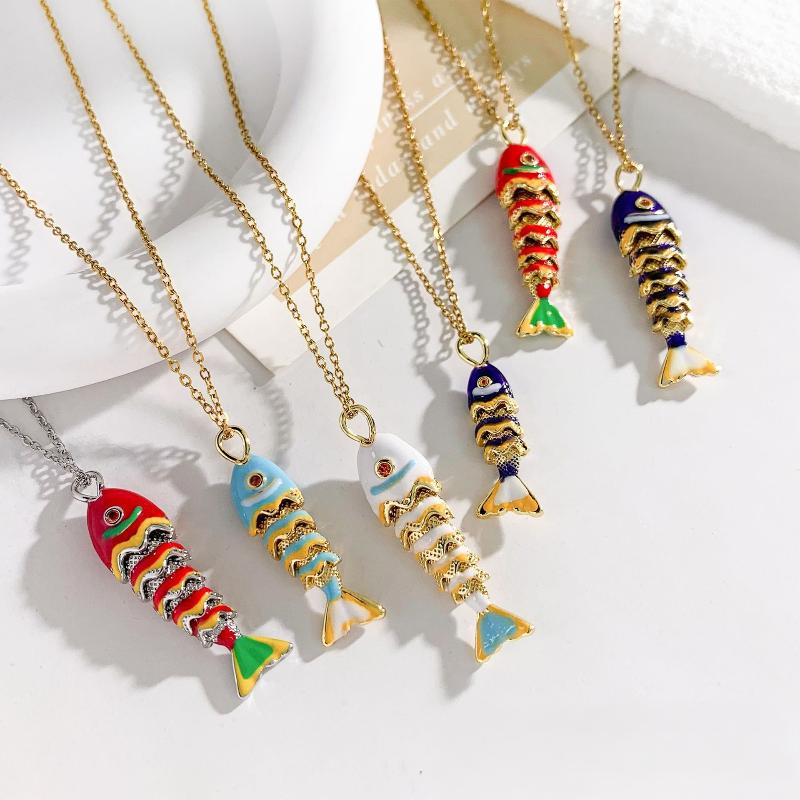 Exquisite Ocean Small Fish Pendant Necklace For Women Stainless Steel Personalized Collarbone Chain Cute Luxury Jewelry Gift