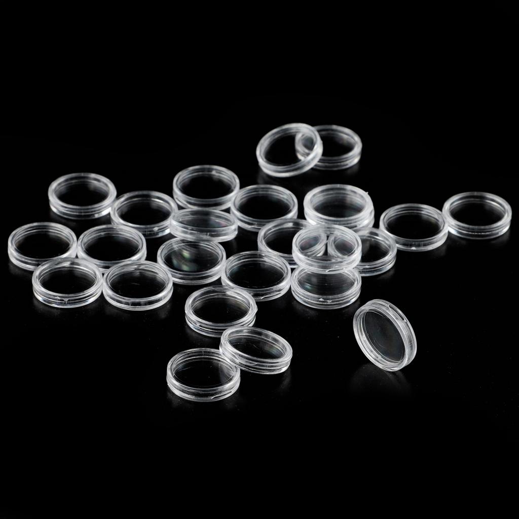 Round Coin Holders Clear Reusable Protect 100pcs Display Set Capsules Case
