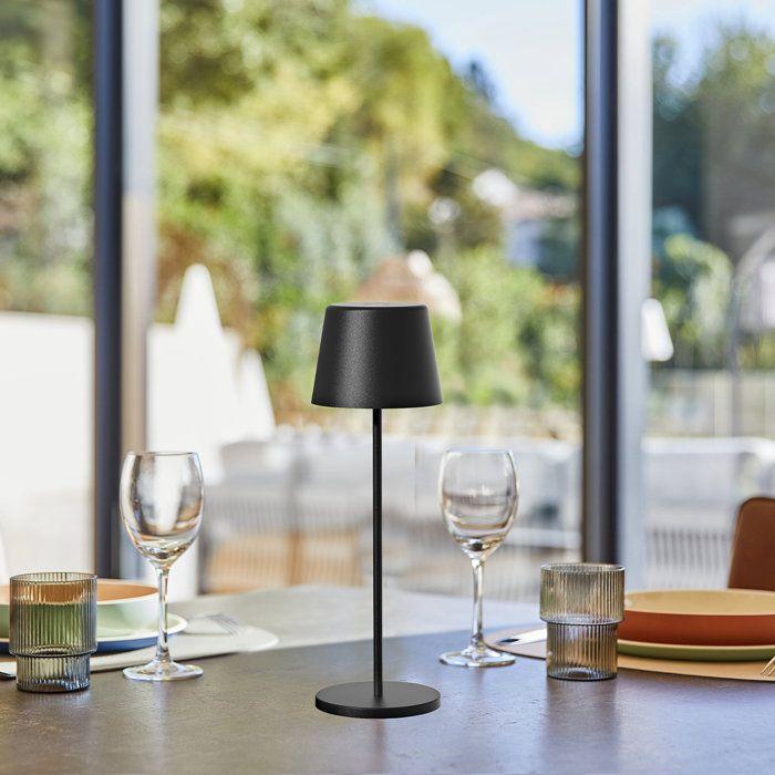 Lampe de table sans fil - LUMISKY - KELLY BLACK - Aluminium noir - LED blanc dimmable - rechargeable - H38 cm