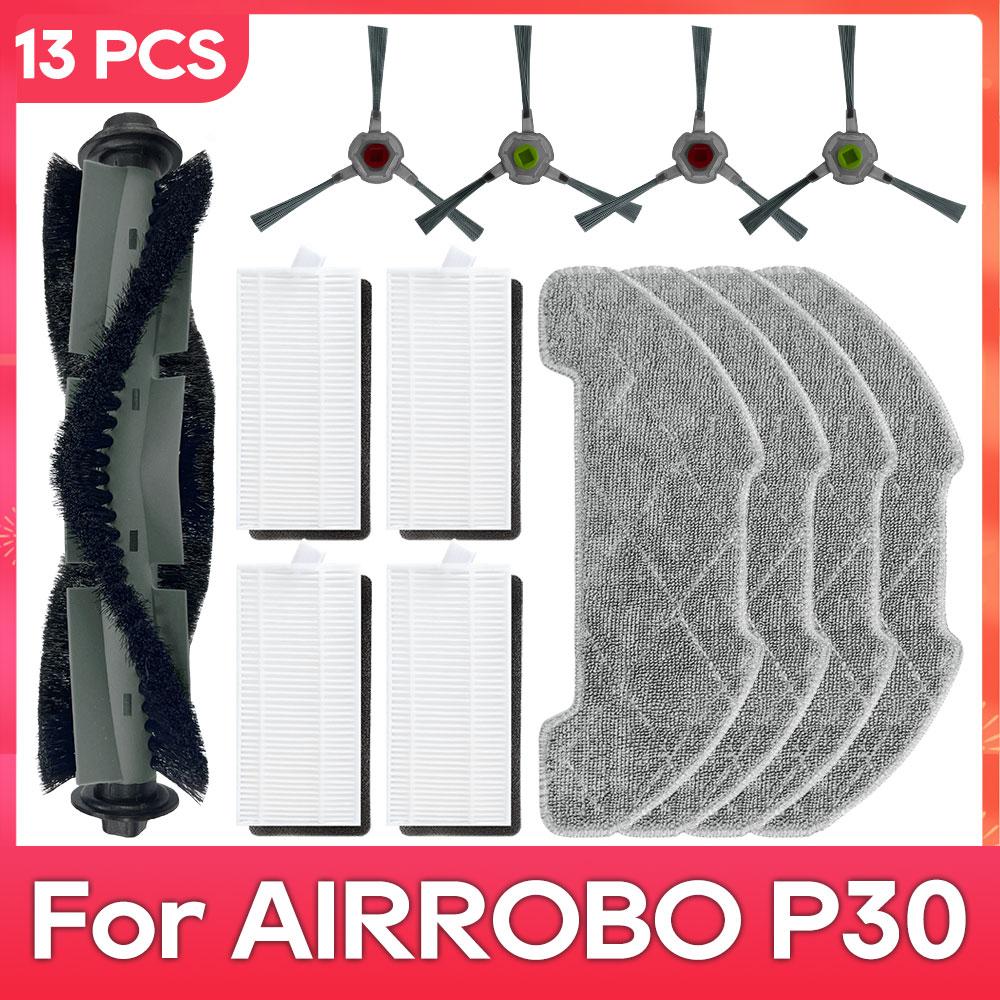 Compatible with AIRROBO P30 Parts Accessories Robot Vacuum Cleaner Main Side Brush Filter Mop