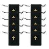 10Pcs Cross Pattern Bag with Drawstring Gift Packaging Bag Black Fabric Pouch for Necklace Earrings Elegant Storage Pouches