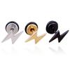 WKOUD Punk Stainless Steel Stud Earrings For Men Women Gothic Rockets Arrow Finger Cool Prevent Allergy Gold Black Puncture