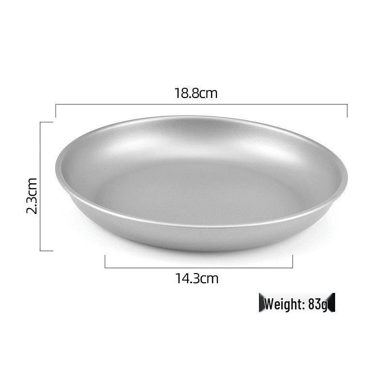 A1R Food-Grade Pure Titanium Round Plate: Portable, Anti-Fall & Ideal for Home or Camping