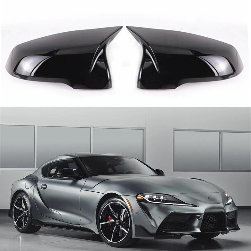 

Корпус бокового зеркала заднего вида в форме рога из углеродного волокна для Toyota Supra 2019-2022 Glossy Black - Left [Replacement]
