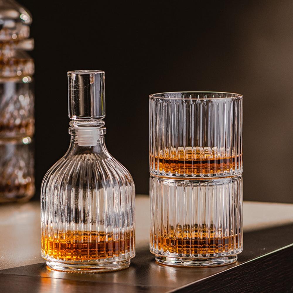 Whiskey Decanter Set with Old Fashioned Whisky Glasses for Liquor Scotch Bourbon or Wine