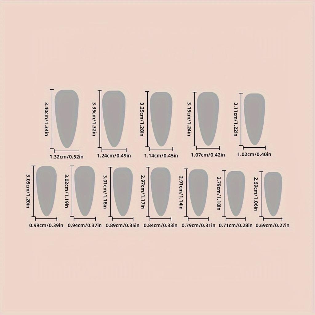 Set van 24 stuks Franse Amandel Plaknagels, Blauw & Roze Verloop 3D Strepen & Bloemig Vlinder Design, Verwijderbare Valse Nagels met 1 Gel & Nagelvijl