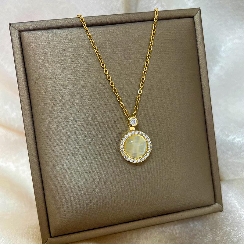 18K Vergoldete Kupfer Schlüsselbeinkette mit Abakus Kürbis Schwan Design.