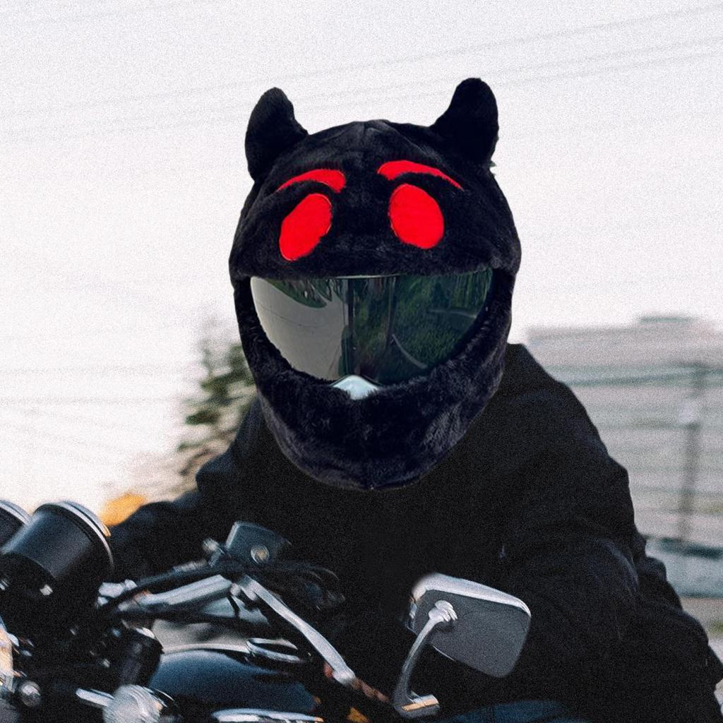 Cover for Helmets Featuring Devil Design, Fun Riding Accessory