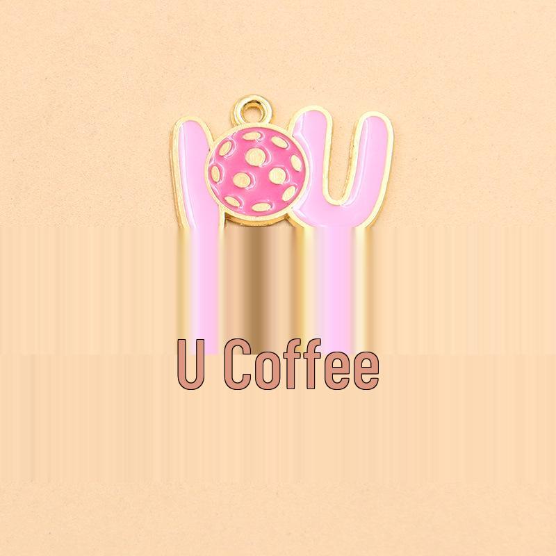 Alloy Jewelry: 14 Style KC Gold Drip Oil Pickleball Court Love DIY Pendant Charm 1 piece
