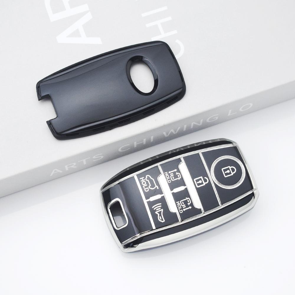 

For Kia New Sedona Grand Carnival Snugly Sorento L580 Kia Doule Carnival 6 Buttons TPU Car Remote Key Case Cover Fob Accessories чорний