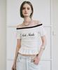 Nigaennikol Off-Shoulder Frill Crop Top_White