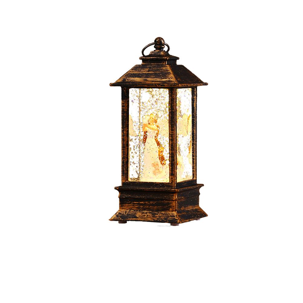 Різдвяний Сніговий Ліхтар Телефонна будка На батарейках З обертовим блискітками 5" x 2" x 2" для Різдвяної домашньої прикраси