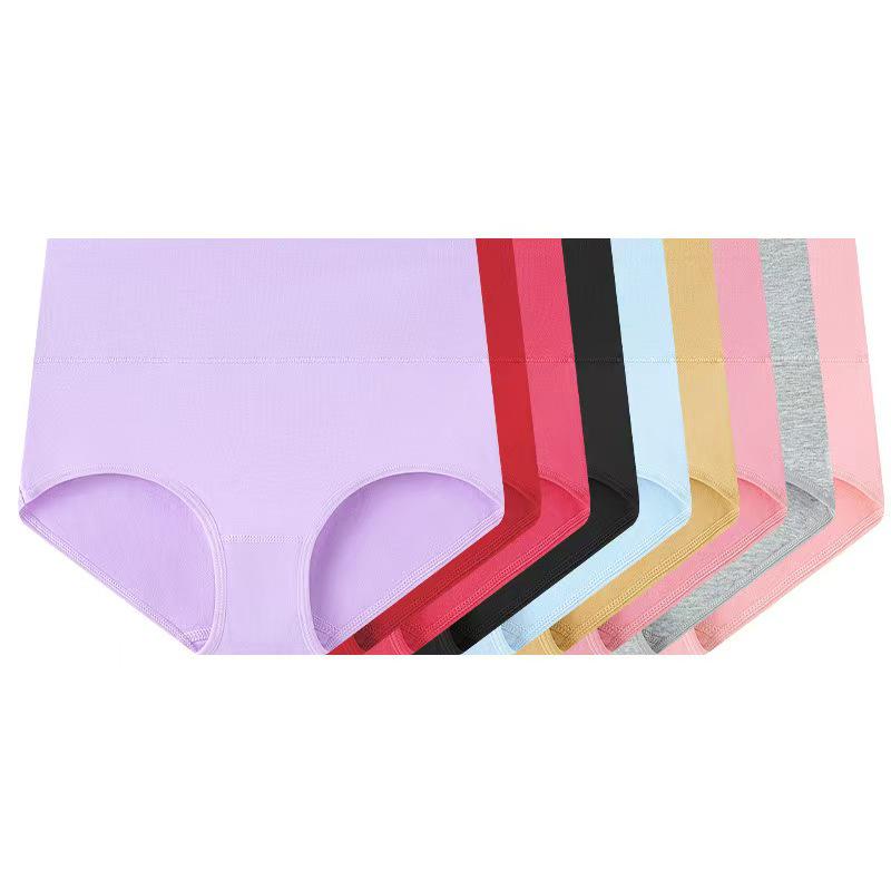 Women's High-Waisted Seamless Butt-Lifting Tummy-Control Cotton Underwear - Morandi Colors, Large Size Triangle Shorts