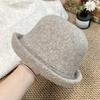Womens Wool Blend Floppy Brim Hat Vintage Hepburn Style Beret Cap Elegant Face-Framing Wide