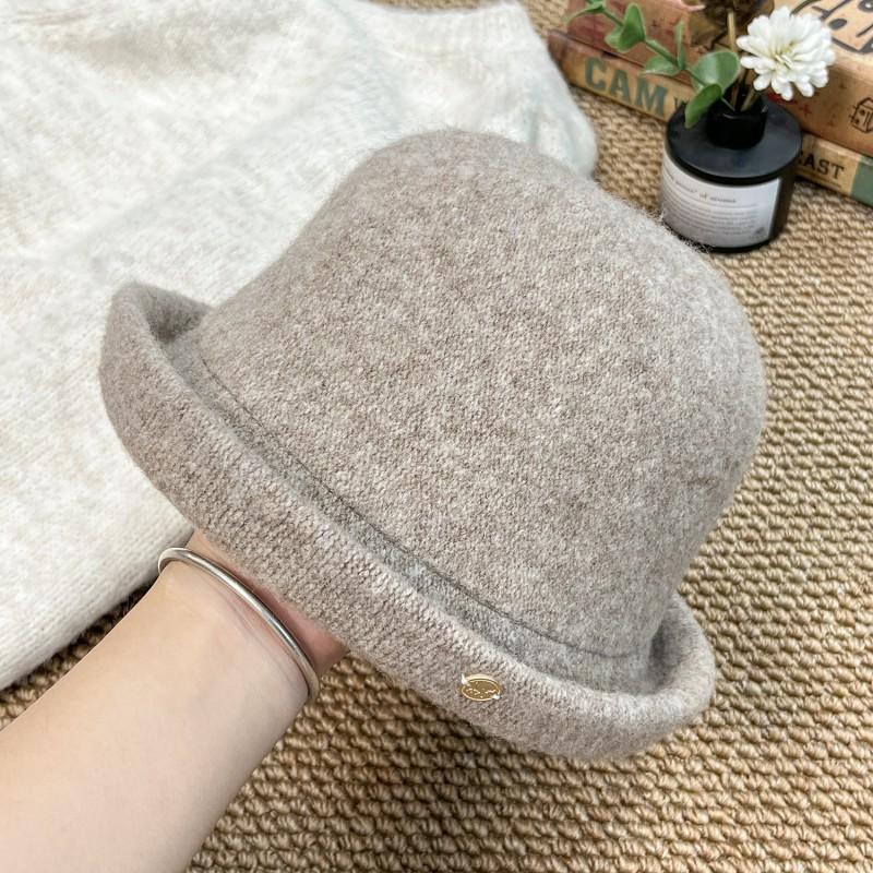 Womens Wool Blend Floppy Brim Hat Vintage Hepburn Style Beret Cap Elegant Face-Framing Wide