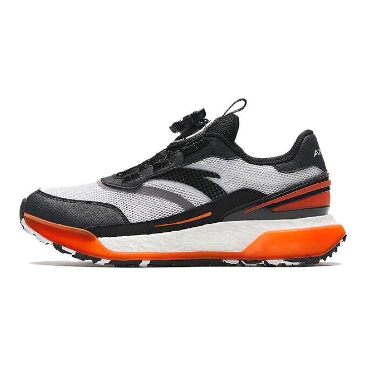 Anta Kids Sugar Cube Sports Comfortable Non-Slip Wear-Resistant Casual Shoes Kids Casual Shoes Black Gray Orange 312338806-1