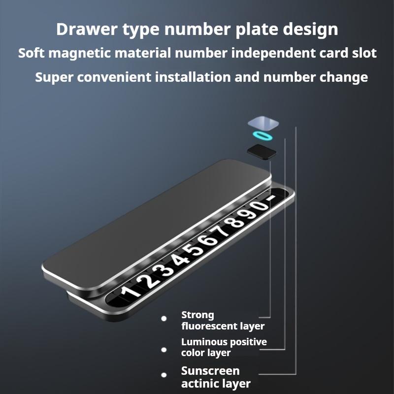 1Pc Temporary Parking Sign, Moving Car Number Plate, New Hidden Phone Number Ornament, Car Number Plate