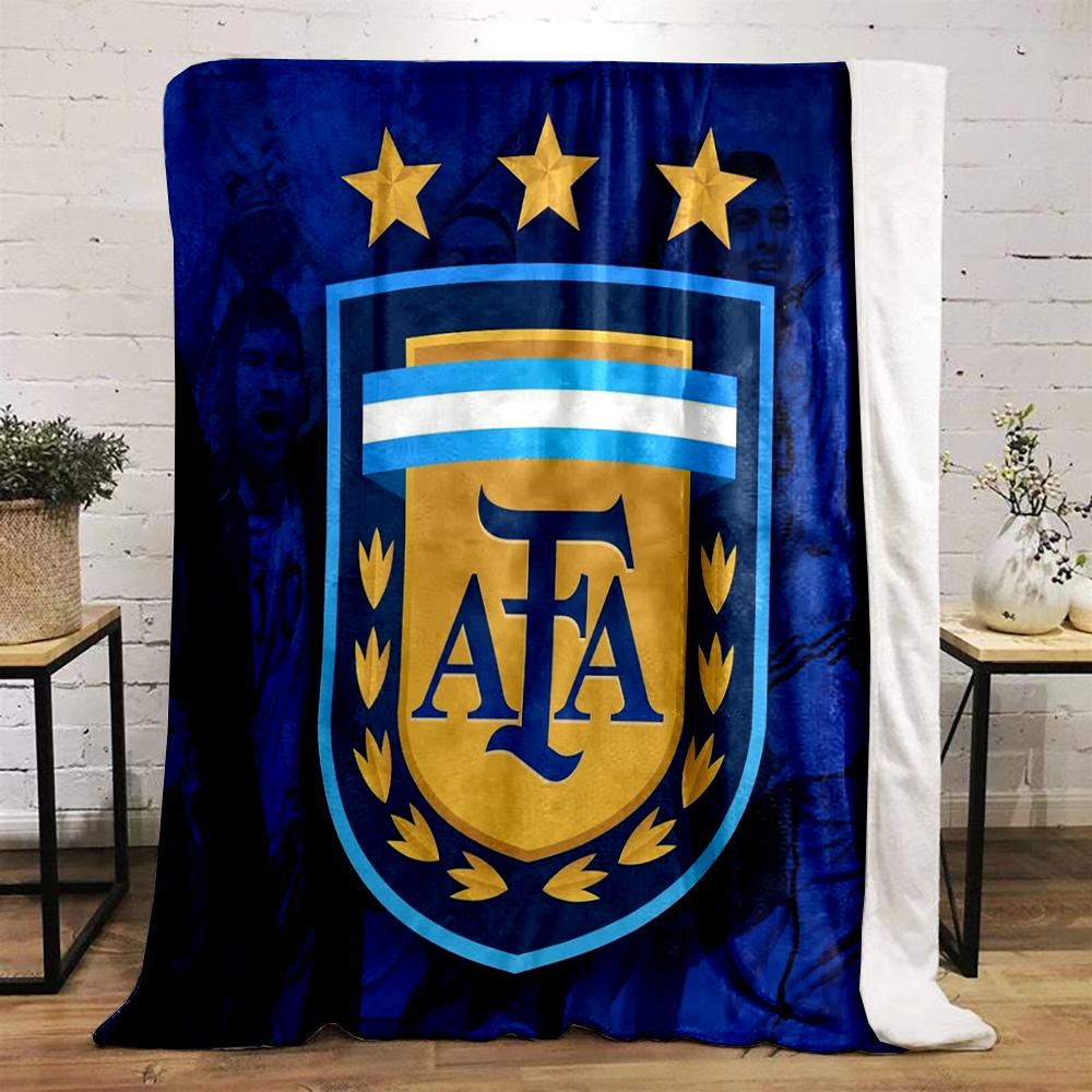 Blue and Gold AFA Logo Designed Flannel Blanket for Bedroom, Living Room, Sofa, and Nap