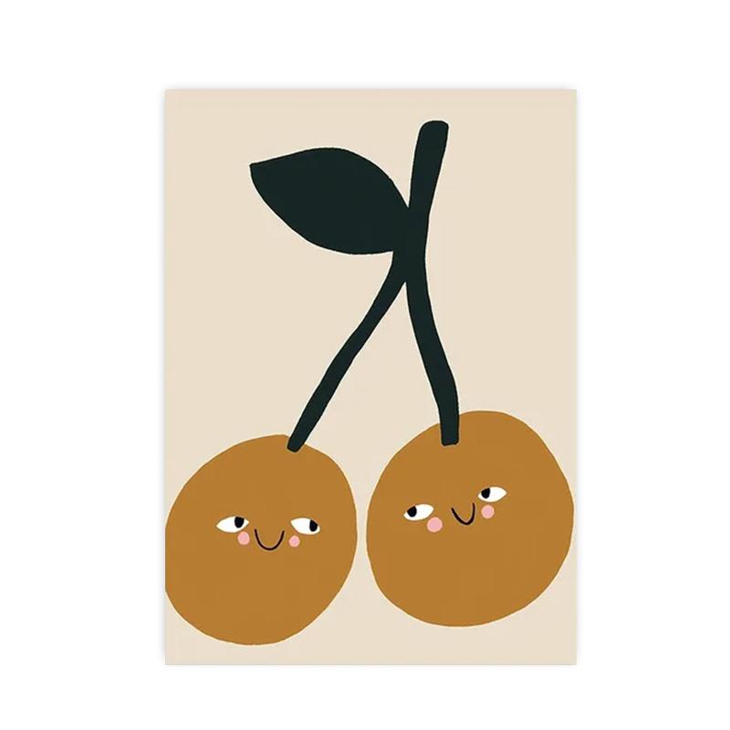 Cartoon Cute Strawberry Lemon Abstract Fruit Poster and Prints Nordic Wall Art Canvas Painting Pictures for Kids Room Home Decor