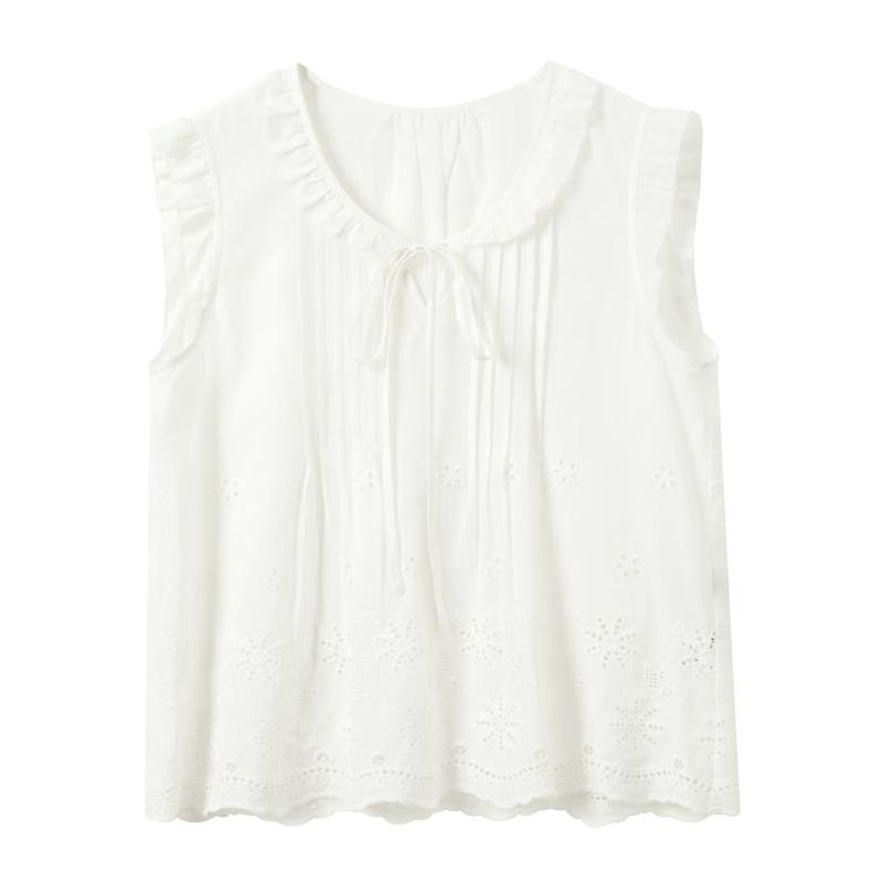 Women s Ruffle Sleeveless Sweet Blouse L