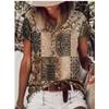 Short Sleeved T-shirt for Women with Round Neck Print Trendy Street Style Short Sleeved Loose Fit Shirt