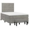 Vidaxl Letto Continentale Con Materasso, Grigio Chiaro, 120X200Cm, Velluto