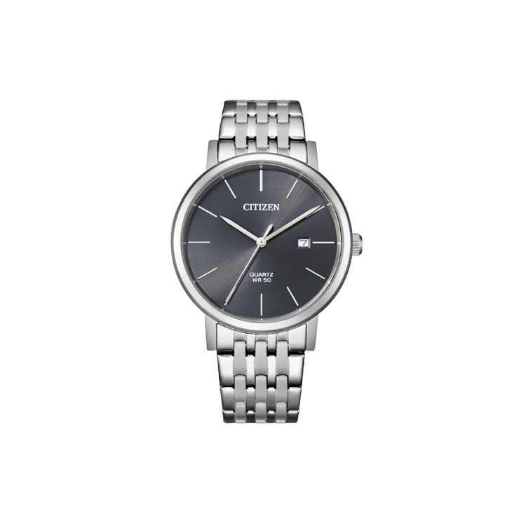 Citizen 50M Waterproof Quartz Movement Stainless Steel Watch Men watches Black BI5070-57H Black Dial