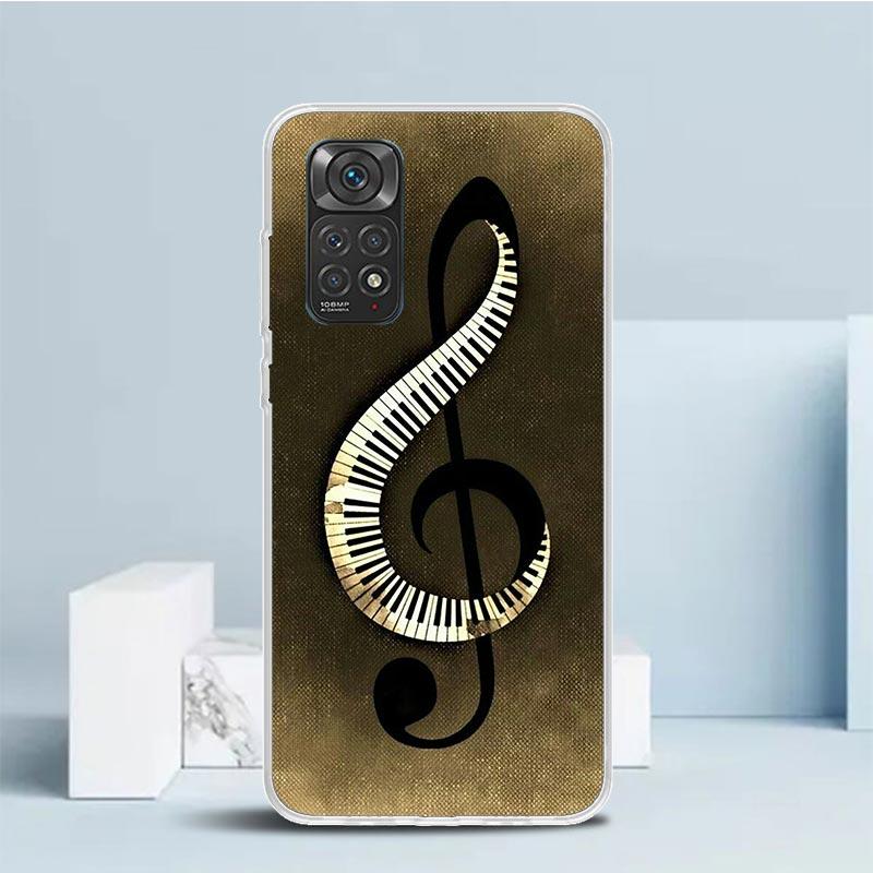 Music Piano Keyboard Phone Case For Xiaomi Redmi Note 15 14 14S 13 12S 12 Pro Plus 11S 11 11T 11E 10S 10 + Soft TPU Back Cover R