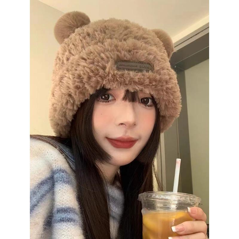 

Зимняя новая теплая плюшевая шапка, ветрозащитная и теплая дышащая утолщенная теплая шапка 25X25cm