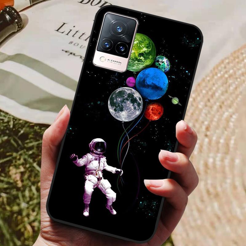 Dla Etui Coque vivo V21e Silikonowe Etui na Telefon z Tylną Pokrywą Dla vivo V21e Etui Miękki Bumper Funda na vivo V2061 V21 e V 21e 6.44" Torba