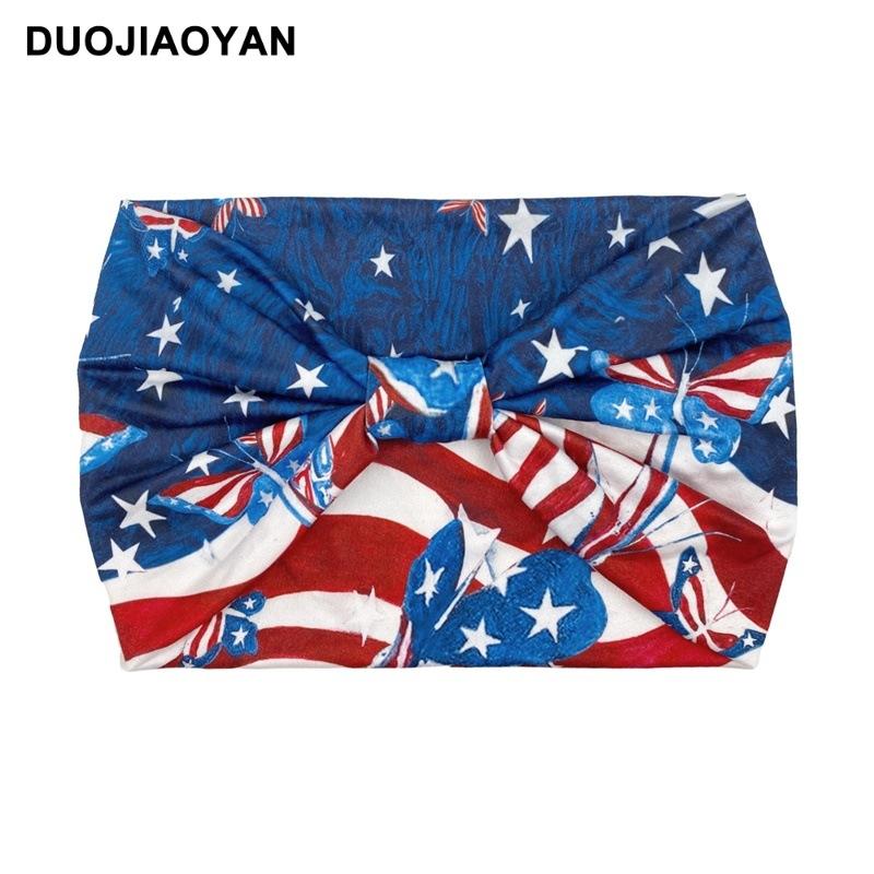 Knot Headband, Color Blocked Pattern Printed Sports Headband, Fashionable Polka Dot Wide Edge Elastic Headband