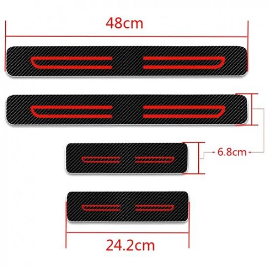 Car Door Plate Sill Scuff Cover Anti Scratch Decal Stickers Protector For