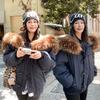 New Horn Buckle Hooded Big Fur Collar Down Cotton Clothes Women's Retro Pie Overcomes Winter Thickened Coat Students