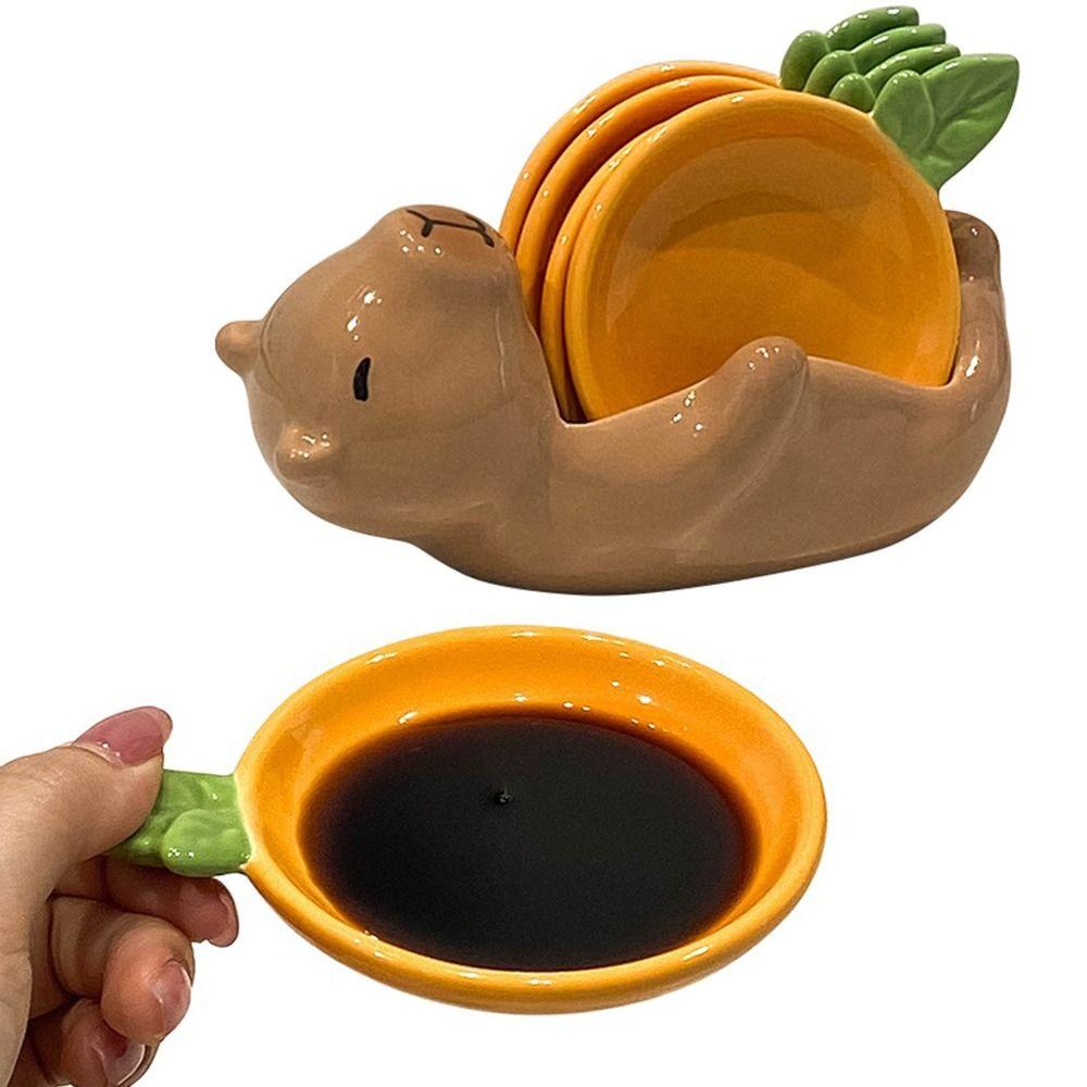 Heat-resistant Creative Sauce Dish Set Cartoon Shape Cute Seasoning Jugs  Hot Pot
