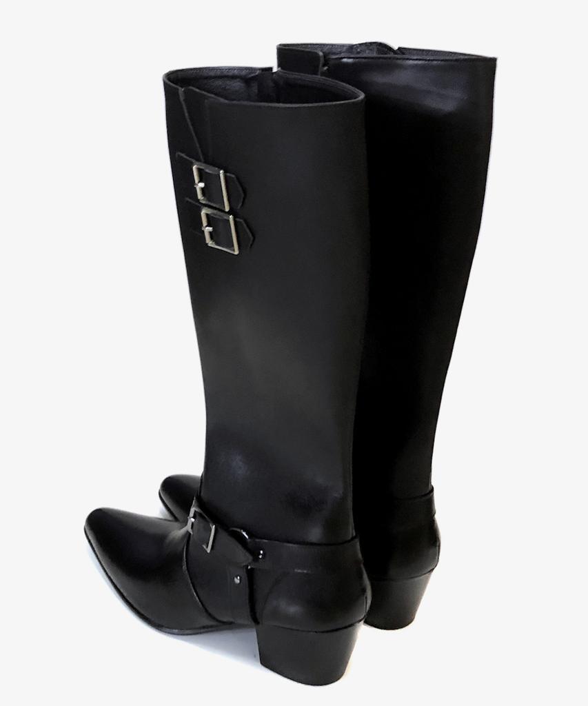 Joenshoe Laurent Engineer Western Long Boots Black
