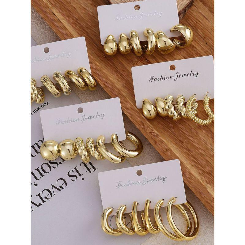 Water Drop Hoop Earrings Accessible Luxury Fancy Earrings Female Earclip Earrings 2024 New Arrival Simple Bracelet Fashion Gold Earrings