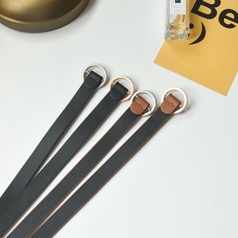 Stylish Women's Minimalist Black Denim Pants With Decorative Belt For Trendy Looks