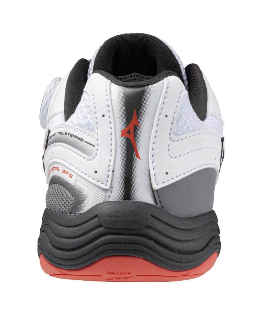 Mizuno Table Tennis Shoes Wave Medal SP5 Stability Cushioning Resilience cm 2E White/Black/Red 25.0