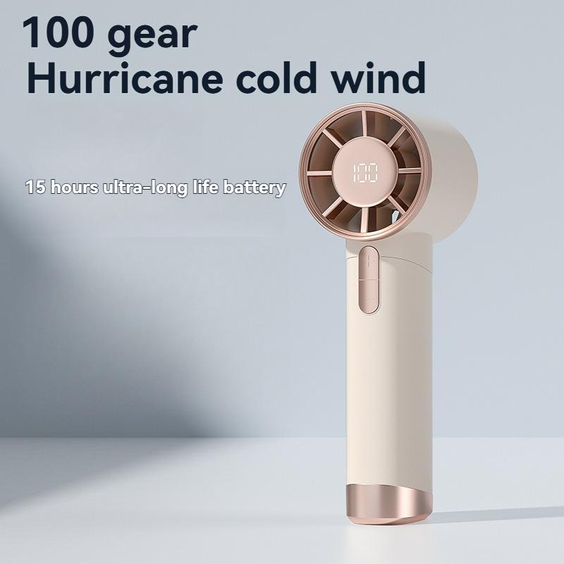 100-Speed USB Rechargeable Handheld Fan, Aluminum Alloy High-Speed Portable Mini Fan for Office Outdoor Travel