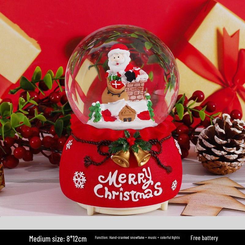 

Light-Up Rotating Santa Crystal Music Box - Perfect Christmas Gift for Kids & Couples