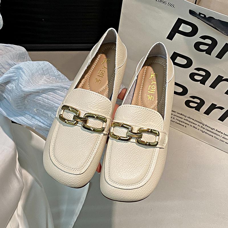 

Женские туфли на плоской подошве, весна 2025, новые универсальные туфли Doudou с мягкой подошвой, на один педаль, два варианта носки, женские туфли с квадратным носком 35 бежевый