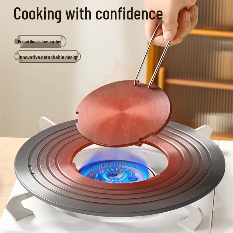 Removable Enamel Heat Conduction Plate: Prevents Pot Bottom Burn on Coal Gas Stoves and Offers Defrosting and Insulation.