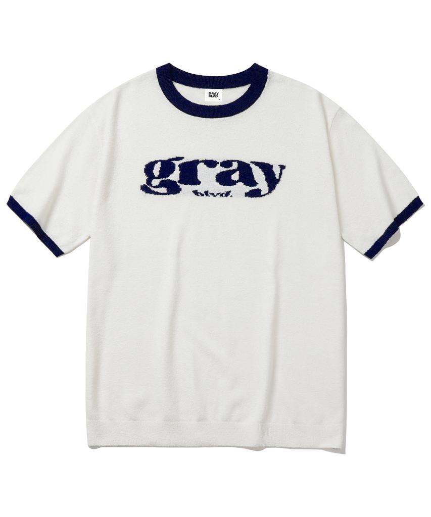 GRAYBLVD Aras Ringer Knit Short Sleeve Gkbst33 (Navy)