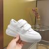 Smiley Little White Shoes Women's Leather Velcro Thick-soled Heightening Board Shoes Muffin Casual Sneakers