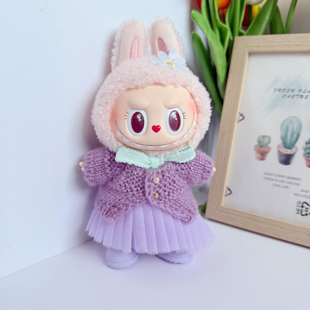 For 15-17cm Labubu Doll Clothes Fashion Clothes Summer Skirts Doll Clothes Color Match Dresses Dolls Accessories Cute Decoration Little Clothes