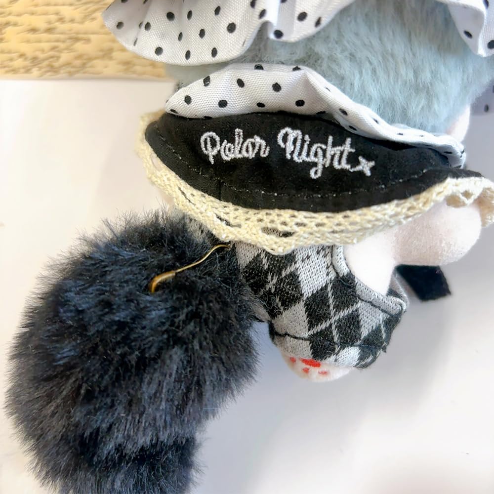 Wizard Plush Clothes [Hat, Tail, Overalls, and Collar Set] for 10cm Doll, Black, Plush Clothes, Kigurumi Accessories, Otaku Activities, Doll, Mascot,