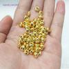 14K Gold Plated Flat Round Spacer Solid Smooth Wheel Bead Flat Round Loose Beads For Necklace Bracelet Making Accessories
